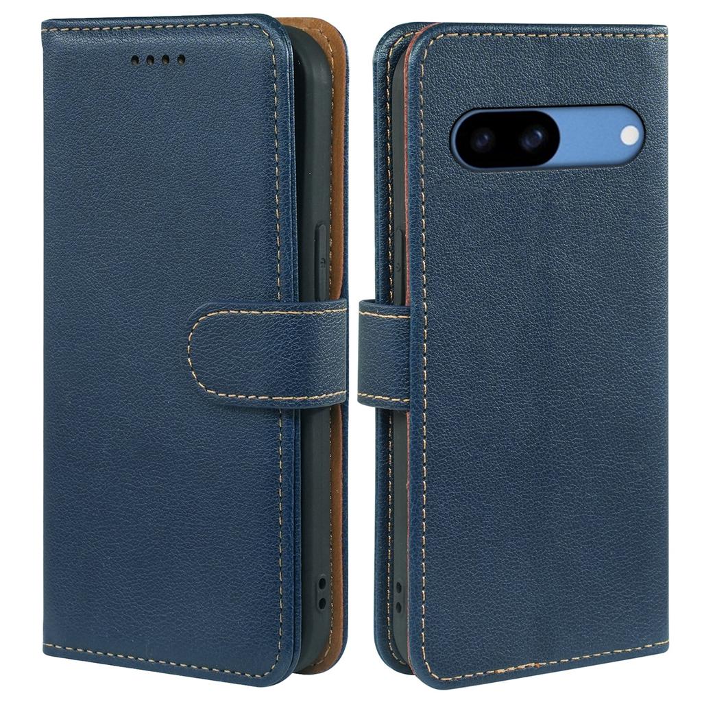 For Google Pixel 8a Case RFID Blocking Wallet Litchi Texture Leather Phone Cover Magnetic Clasp