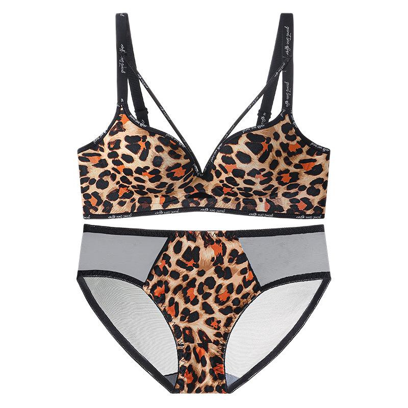 Traceless Mood, Leopard Print Underwear, Women Gather Small Breasts, Show Big Anti-sagging, Close Secondary Breasts, Pure Desire, Sexy Bra Cover