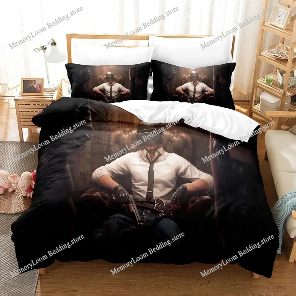 3D Printing Trendy Soft Battlegrounds PUBG Game Bedding Set Duvet Cover Pillowcase Comforter King/Queen Size Boys Adult Bed Set