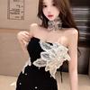 New Temperament Royal Sister High-end Sense Nail Beads Millennials Flower Tube Top Hip Dress Design