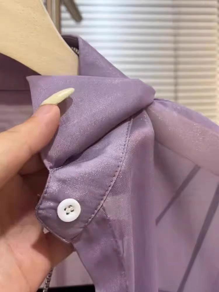 Hongkong Perlgarn Eisseide Sonnenschutz Damen Chiffonhemd - 2025 Sommer Strickjacke