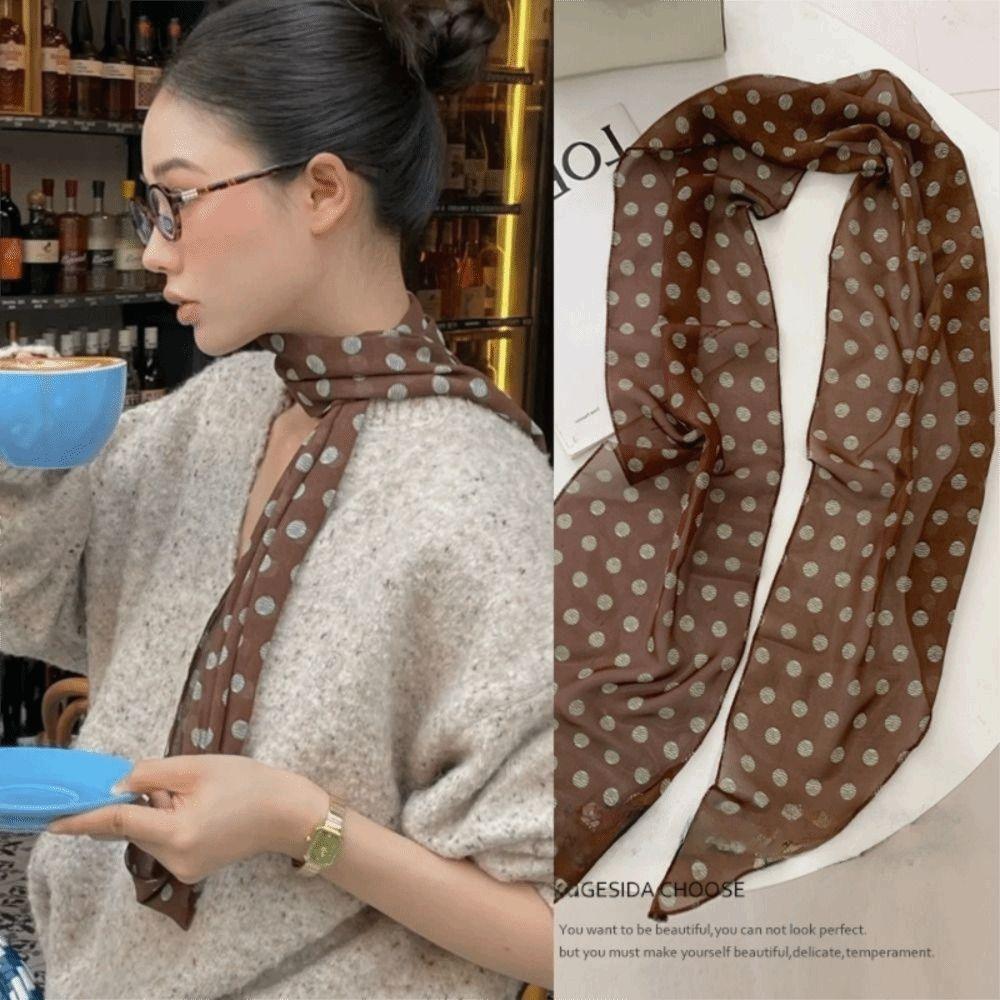 Thin Women Scarf Decorative Chiffon Scarf Fashion Hair Band  For Spring Summer Autumn