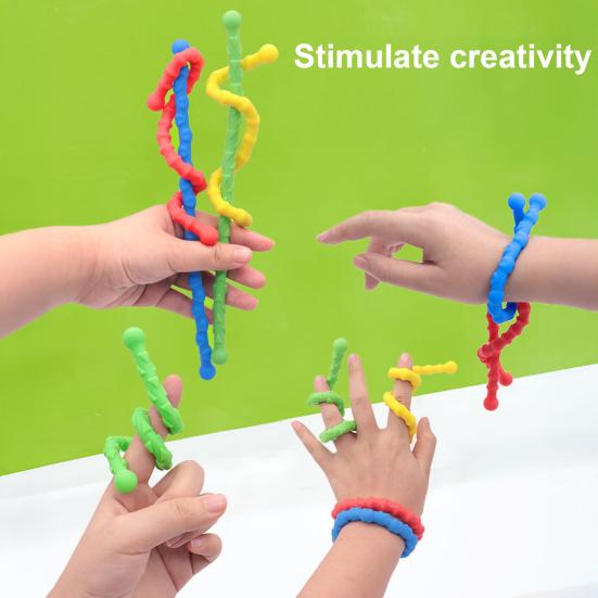 Stress Relief Sensory Stick Toy Silicone Flexible Twisting Stick Fidget Toy Portable Travel Decompression Textured Stick Toy