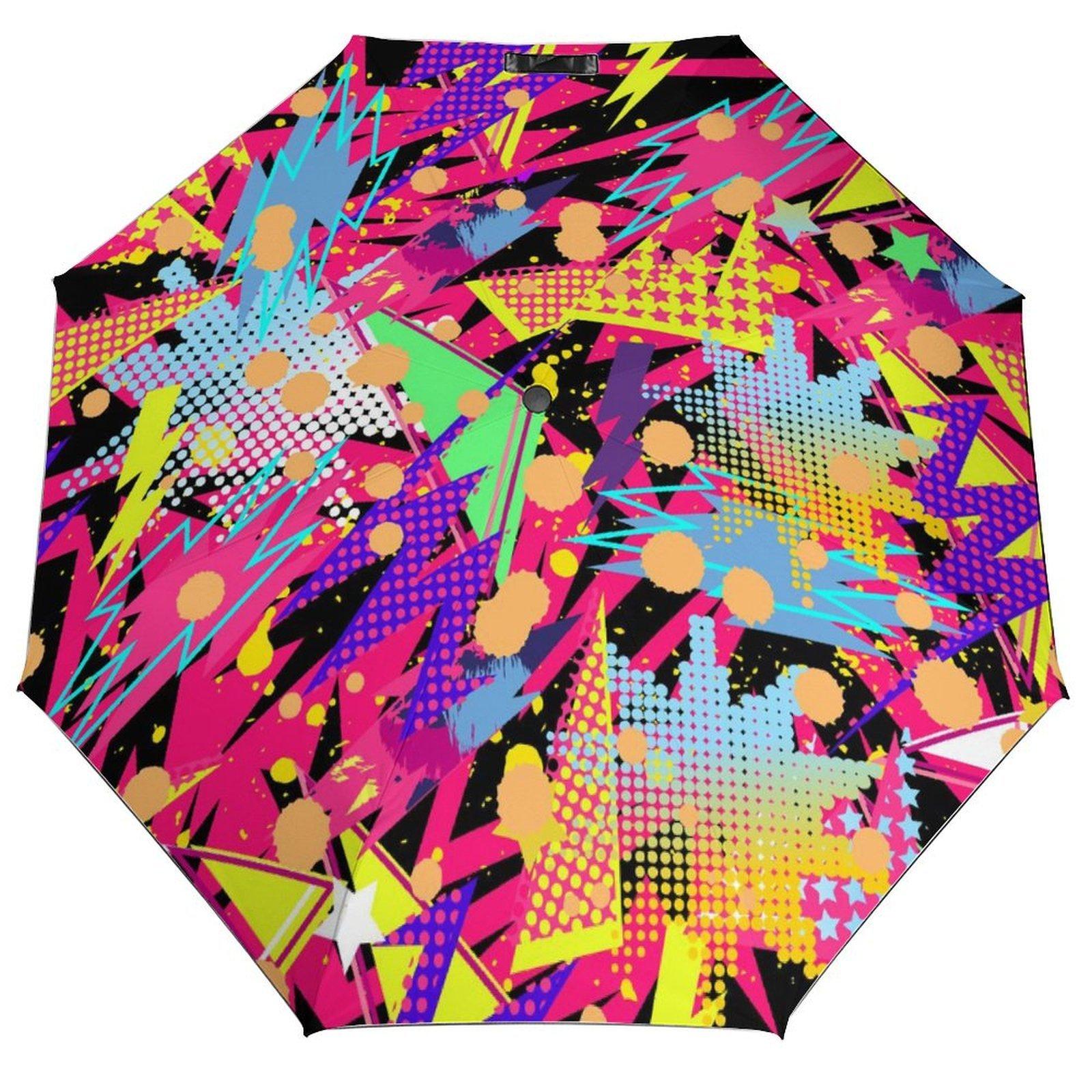 

1 Pack Automatic Umbrella Featuring Wind Resistant Technology And Water Repellent Surface For Travel Graffiti Look чорний