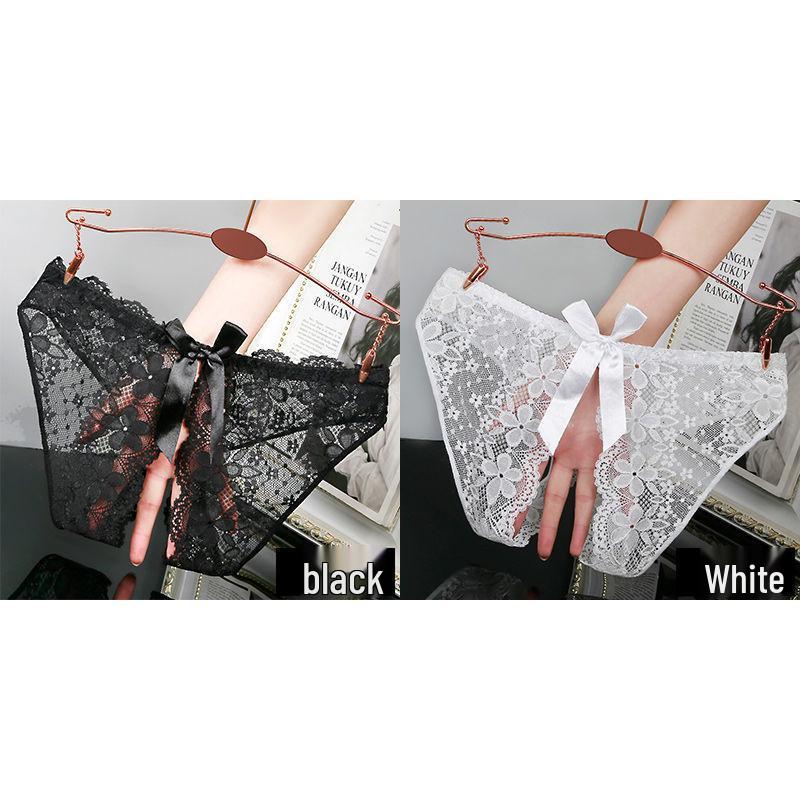 Lace Seamless Open Crotch Panties with Bow - Women's Sexy, Breathable, and Charming Design