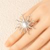 Retro style atmospheric sunflower i jewelry metal feel wear accessories ring