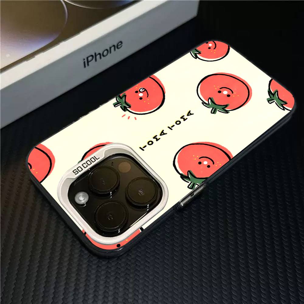 Tomatoes Expression Phone Case For IPhone 17 16 15 14 13 12 11 Pro MAX Plus Color Matte Back Cover