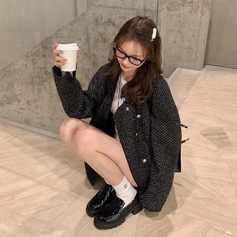 Su Yinyin's New Autumn and Winter Models Increase In Height by 7cm~ SW Leather Thick Heel Platform Loafer Single Shoes Women's Small Leather Shoes