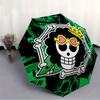 One Piece Skull Automatic Folding Umbrella, Self-Opening/ Closing, Durable Windproof Travel Umbrella for Outdoor Adventures A0826005