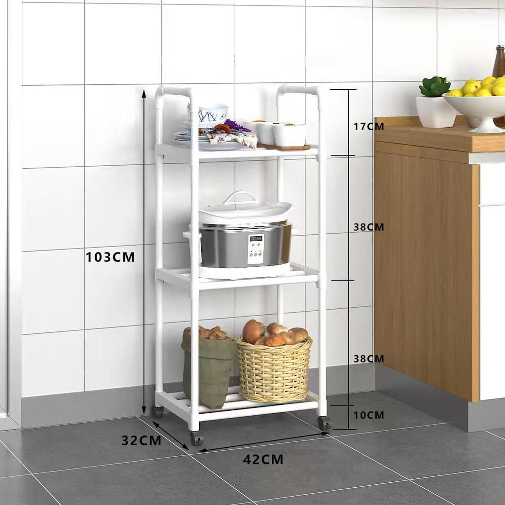 Multi-Layer Floor-Standing Metal Storage Rack for Kitchen and Bathroom