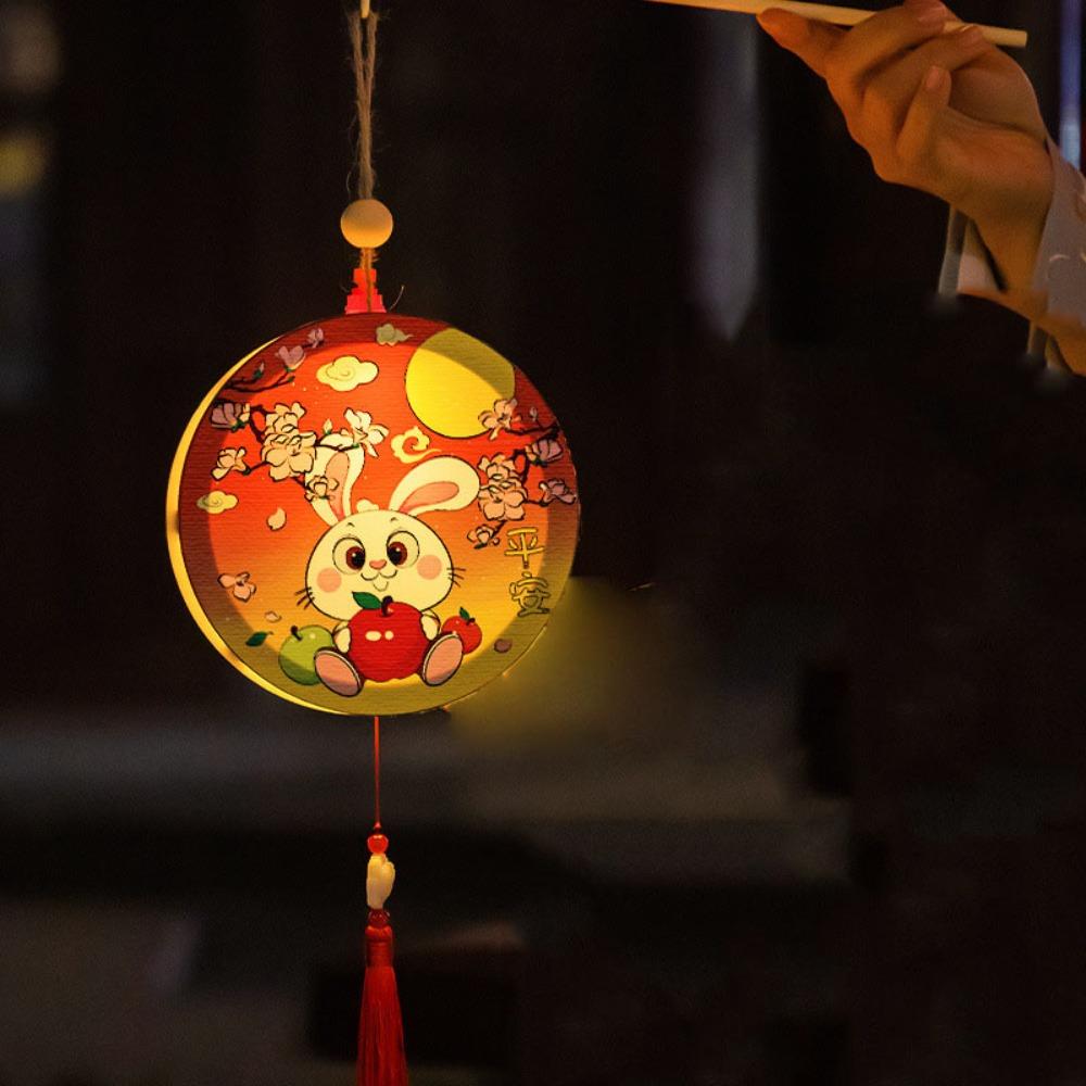 Chinese Style Portable Flower Lantern Rabbit Luminous Toys  Mid-Autumn Festival Gift