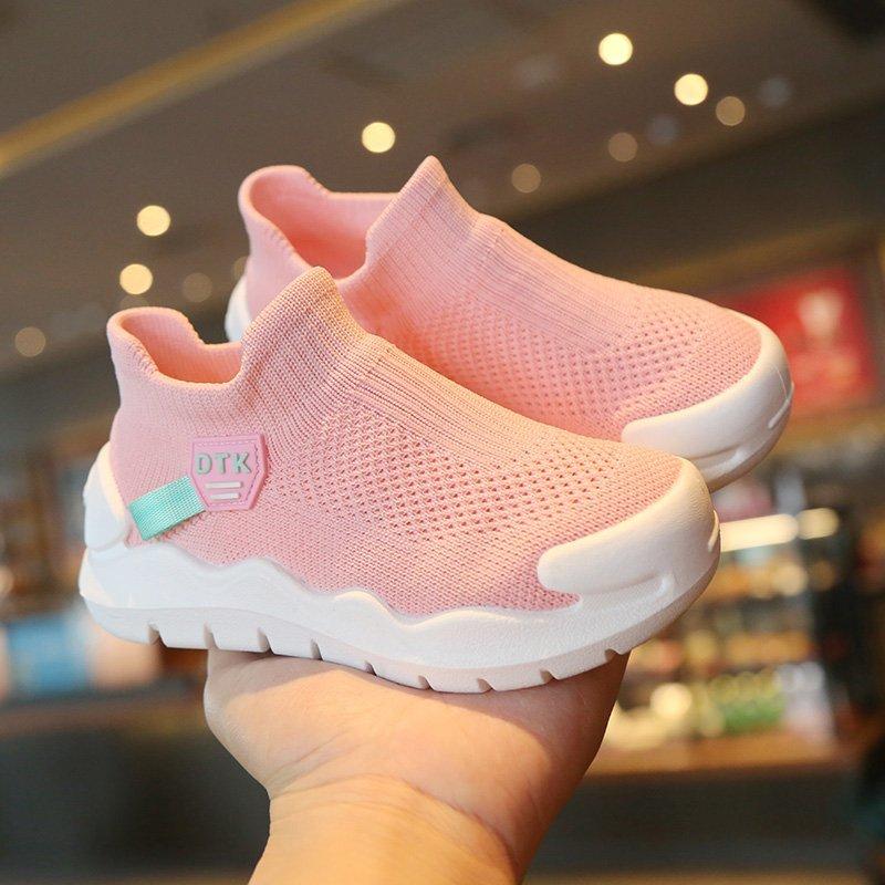 Summer Slip On Children Soft Sport High Top Walking Sock Shoes Kids Running White Breathable Sneakers For Baby Boy Girl
