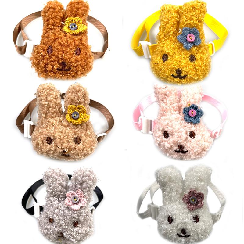 50/100pcs Small Dog Accessories Cute Rabbit Design Dog Puppy Bowties Adjustable Pet Dog Collar Bows Tie Necktie Pet Supplies