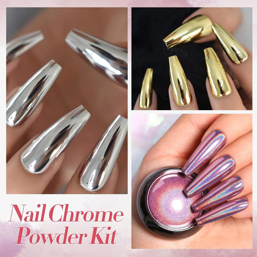 Chrome Nail Powder Metallic Mirror Powder Holographic Powder