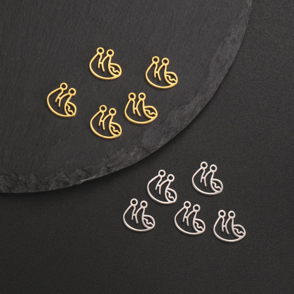 5pcs/lot Charms for Jewelry Making Stainless Steel Lotus Tulip Bicycle Elephant Pendant DIY Accessories for Bracelet Necklace