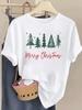 (Asian Size) printing truck trend Women Fashion Festival New Year T Shirt Christmas Clothing Tee Top Print Woman Short Sleeve Graphic T-shirts