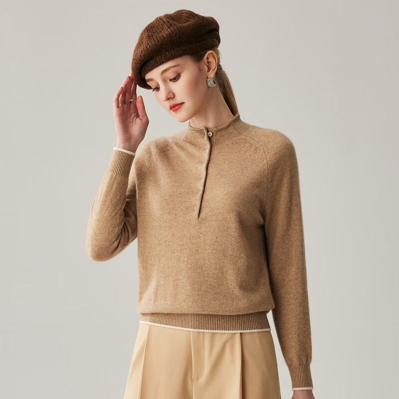 Zhaojun 2025 Autumn/Winter Women's 100% Cashmere Semi-High Collar Sweater