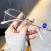Fashion Anti-Blue Light Reading Glasses Glitter Square Metal Frame Presbyopic Glasses Men Women HD Glasses +1.0 To +4.0 Óculos