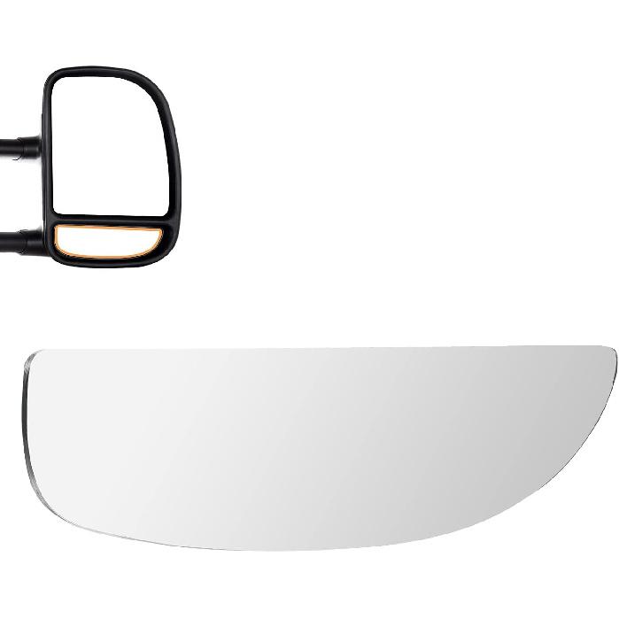 Towing Mirror Glass Fitss 1999-2018 For Chevy Silverado For GMC Sierra 1988-1998 For Chevy/For GMC C1500/K1500 Non-Heated Right Side Lower onvex