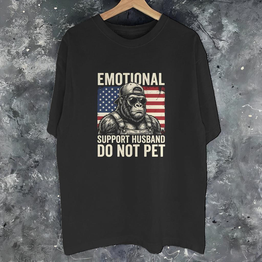 Emotional Support Ehemann Nicht streicheln T-Shirt Für Unisex Wounisex Geschenk T-Shirts 100% Baumwolle Kleidung