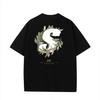 New Flower Short Sleeve Men and Women Spring Summer American Street Fashion Brand Heavy Cotton Couple Big Size Loose