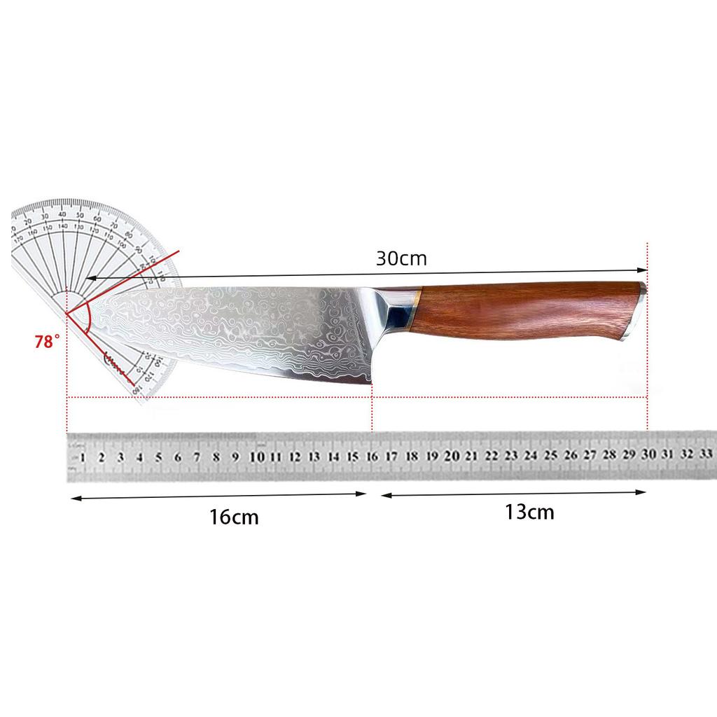 6.5 Inch Chef Knife 67-layers Damascus VG10 Steel Blade Wood Handle Slicing Vegetables Cleaver Meat Japanese Kitchen Sharp Knife