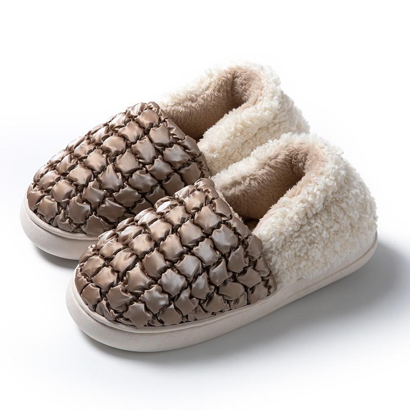 

Puff cotton slippers women s bags and autumn and winter light indoor home couple thick-soled warm confinement cotton shoes men s outer wear Size 44-45 [Shoes are 1-2 sizes smaller]