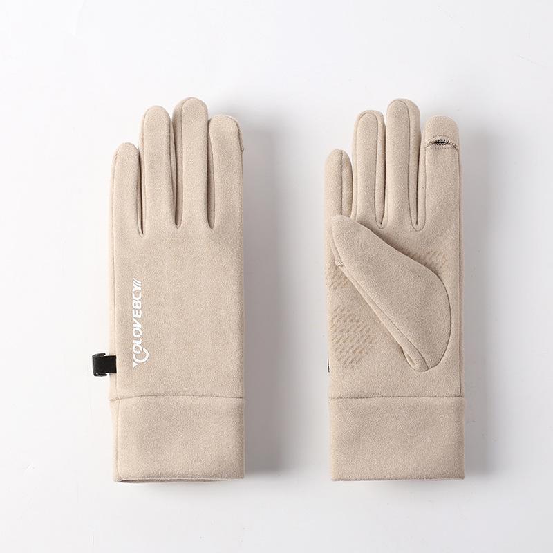 Cycling Gloves Autumn and Winter Velvet Warm Cold Outdoor Sports Cycling Skiing Leak Two Finger Non-slip Touch Screen Gloves