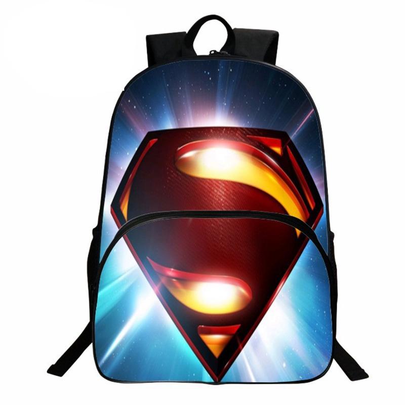 Stylish Cartoon Print Softback Fashion Super Hero Backpack For Kids