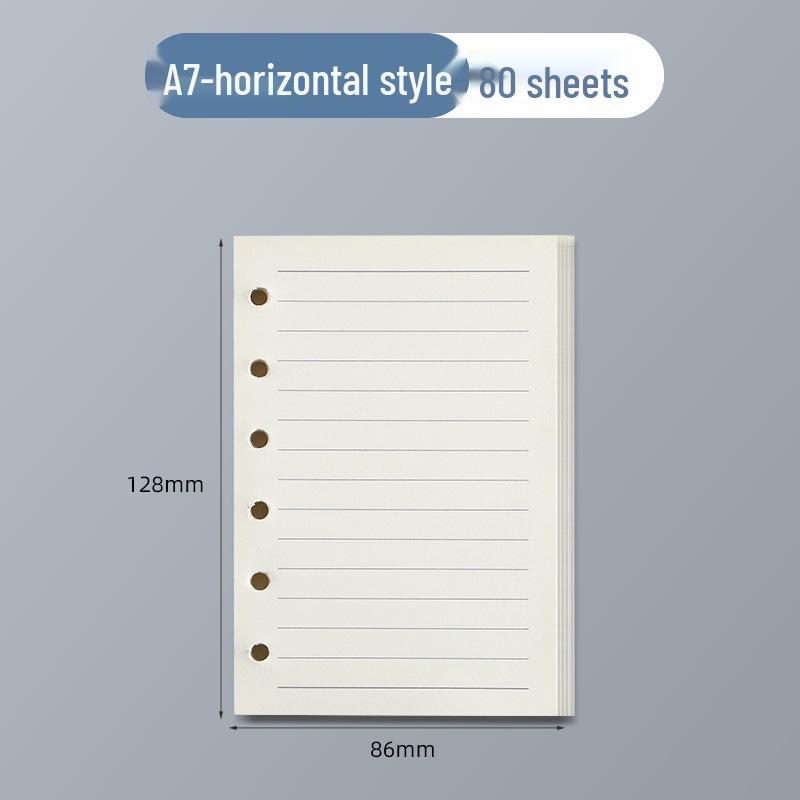 6-Loch A5 Kraftpapier Nachfüllung - 100g Blanko, karierte, linierte Seiten für Notizbücher