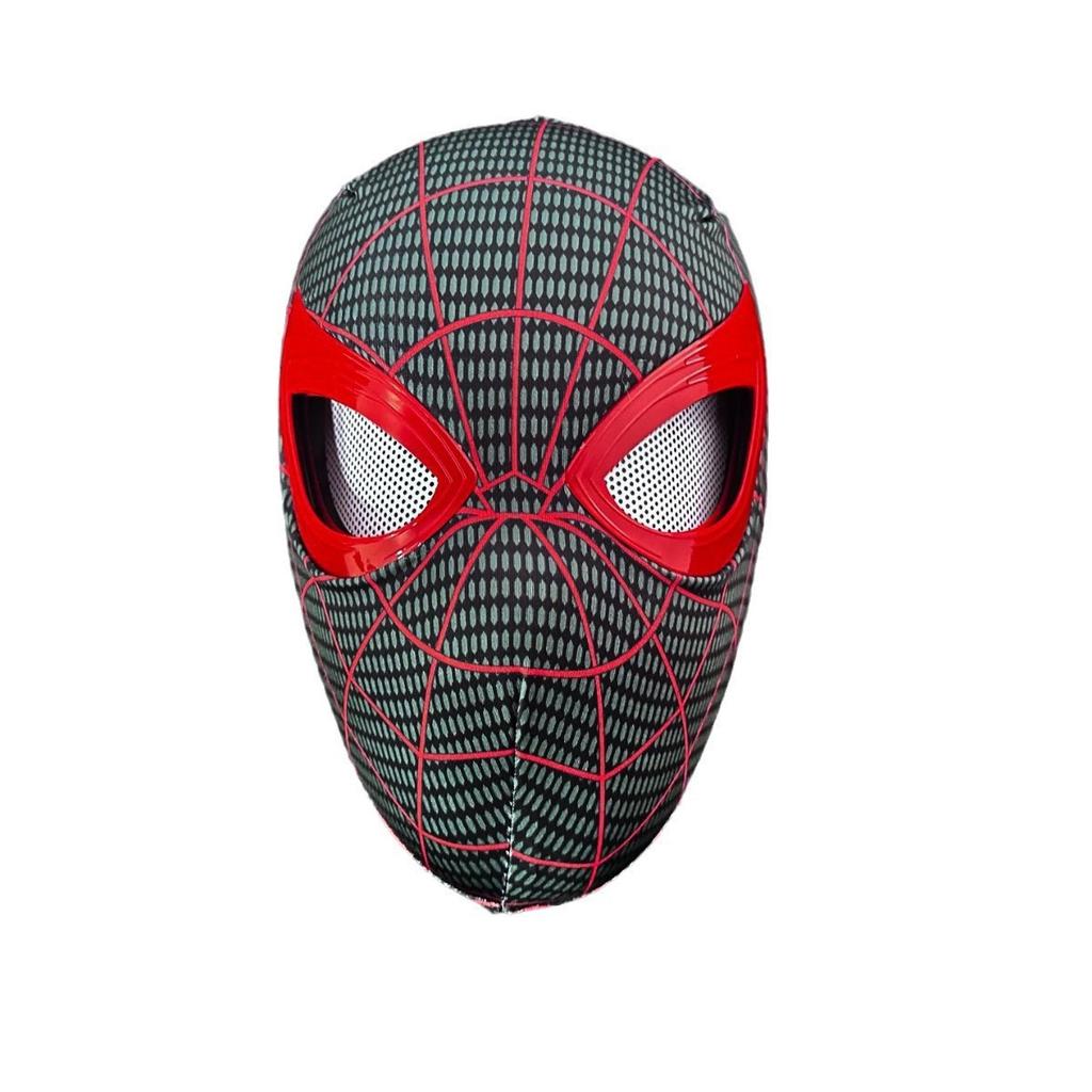 Miles Morales Spider-Man Maske mit beweglichen Augen Blinzelnd Halloween Cosplay Maske für Kinder Erwachsene