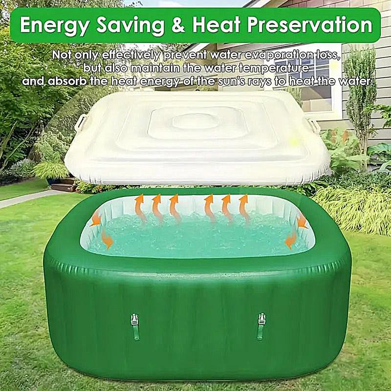 135cm Inflatable Hot Tub Cover Waterproof Hot Tub Insulated Cover Sun Protection Foldable Energy Saving Bathtub Lid For Home