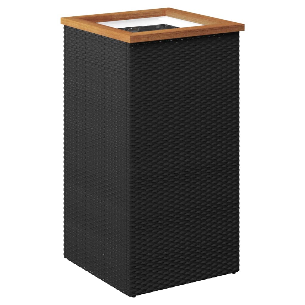 Vidaxl Donica, Czarna, 40X40X80 Cm, Polirattan