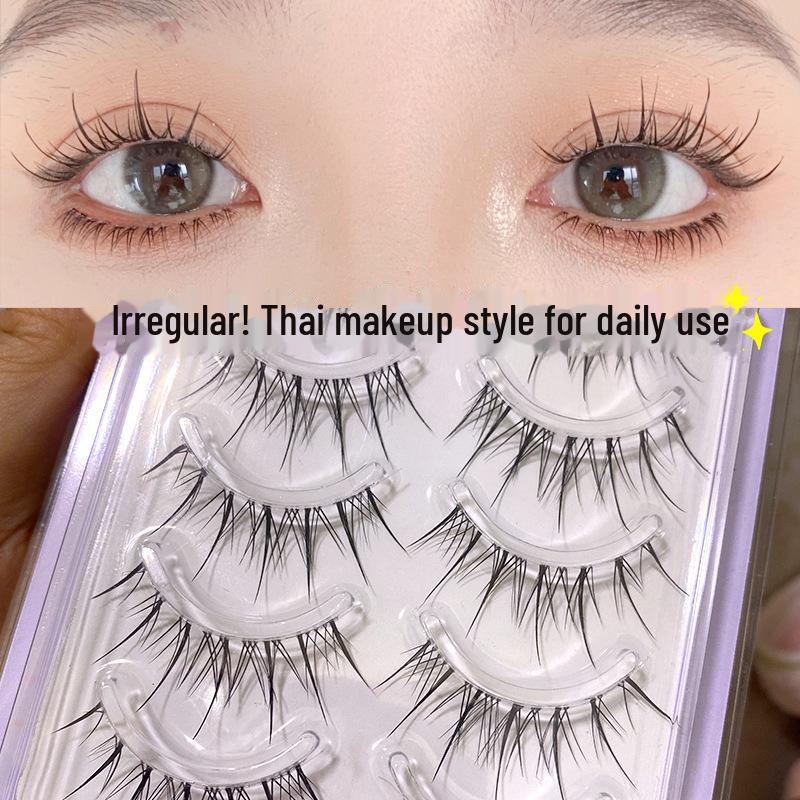 Mengji Shangpin M08 Airy Sunflower Fairy False Eyelashes - Natural Transparent Thin Stem