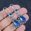 Natural Swiss Blue Topaz Gemstone 925 Sterling Silver Earring 2.17" G3L99