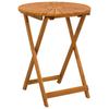 Foldable Garden Table Natural Ø60 X 75 Cm Solid Acacia Wood