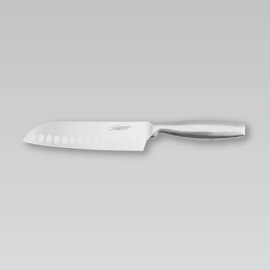 Nóż Santoku 17.5cm stalowy pojedynczy kuchenny MAESTRO MR-1475