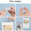 50 Pieces Self Adhesive Clips, Tapestry Sticky Spring Hangers Wall Clips for Hanging Poster Photo Office Decorations, Clear