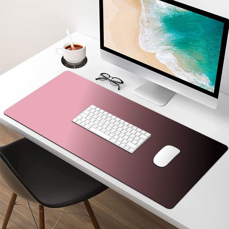 Large Minimalist Gradient Luxury Creative Desk Mat with Edge Locking Non-Slip Keyboard Pad Office Gaming Mouse Pad 1200x600x3mm Pink-Black Gradient