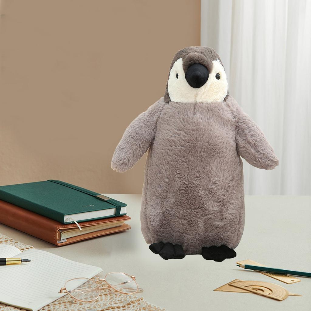 23cm Cute Furry Simulation Gray Penguin Plush Toy Doll