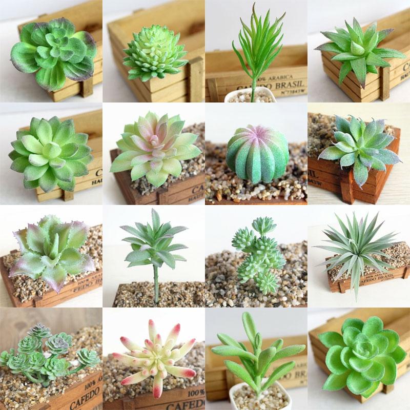 Artificial Flower Succulent Floral Mini Fake Diy Faux Plant Foliage Decor Garden