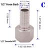 Homebrew Beer 1/2"NPT Hose Barb 304 Stainless Steel Food Grade Brewer Hardware Pump Fitting