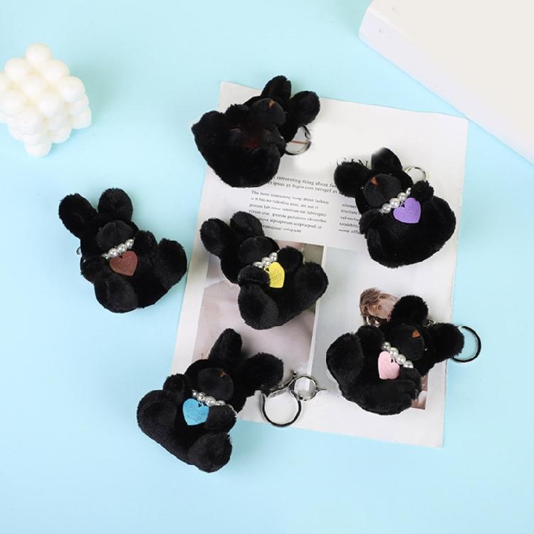 Adorable Lint Toy Keychain Little Rabbit Pendant Key Chain Jewelry for Girl Kid
