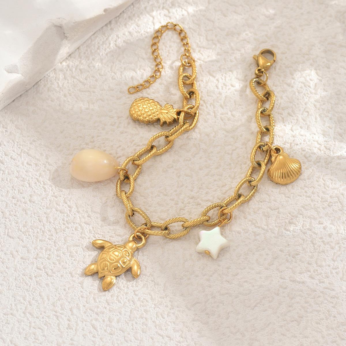 

Браслет женский Ocean Wind Универсальный браслет из ракушек Геометрический металлический дизайн Нишевые украшения Мода Женщины