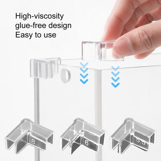 Yousheng 4Pcs Tank Corner Protectors Soft Easy to Use Thick Tight Fit Triangle Keep Safety PVC Transparent Design Fish Tank Protective Covers Aquarium