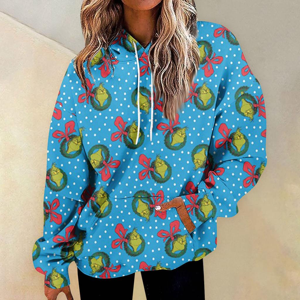 ქალთა მოდა ყოველდღიური მრავალმხრივი, შემთხვევითი სვიტრები გრაფიკული ყოველდღიური გრძელმკლავიანი გრადიენტიანი პრინტიანი ზედა მაისურები