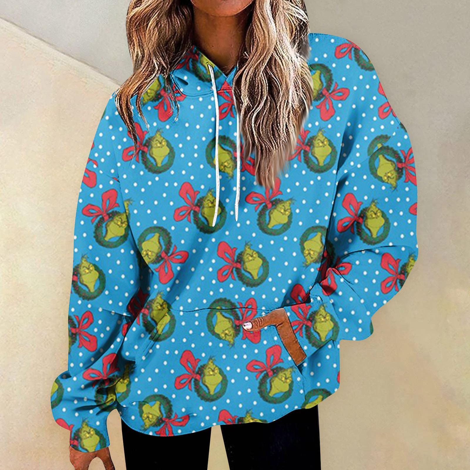 

Women s Fashion Daily Versatile Casual Crewneck Sweatshirts Graphic Daily Long Sleeve Gradient Patchwork Printed Top Sweatshirts M синий