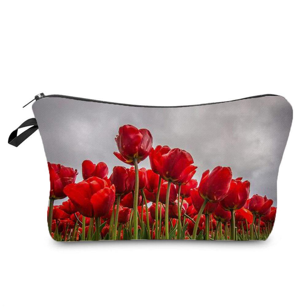 Women Flower Print Cosmetic Bag Toiletries Organize Travel Storage Case 6388