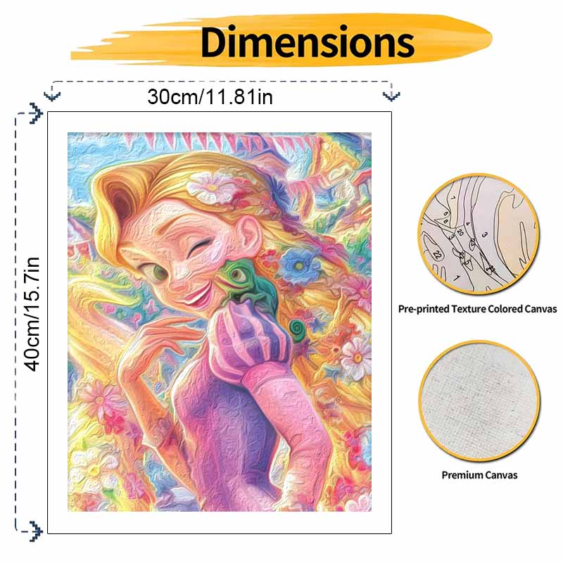 Disney Rapunzel Pascal Painting Kit Canvas DIY Home Decor Gift