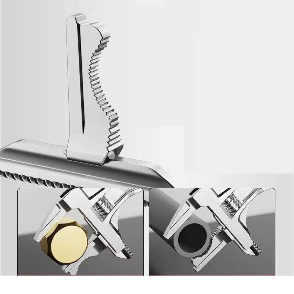 

Under-sink Repair Adjustable Wrench Pipe Repair Tool Two-sided Movable Sponge Tool Hand Tool Set Silver Ergonomic Handle China Mainland